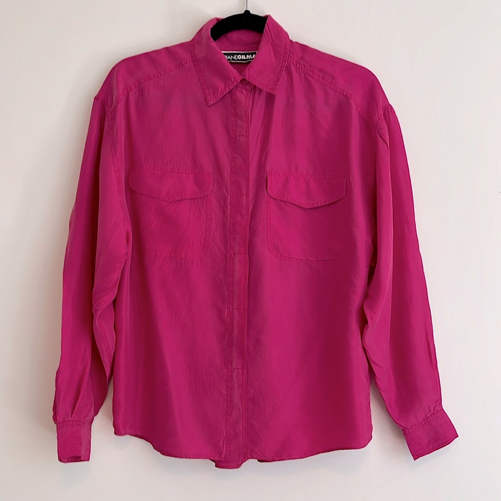 Vintage Diane Gilman Pink Silk Blouse